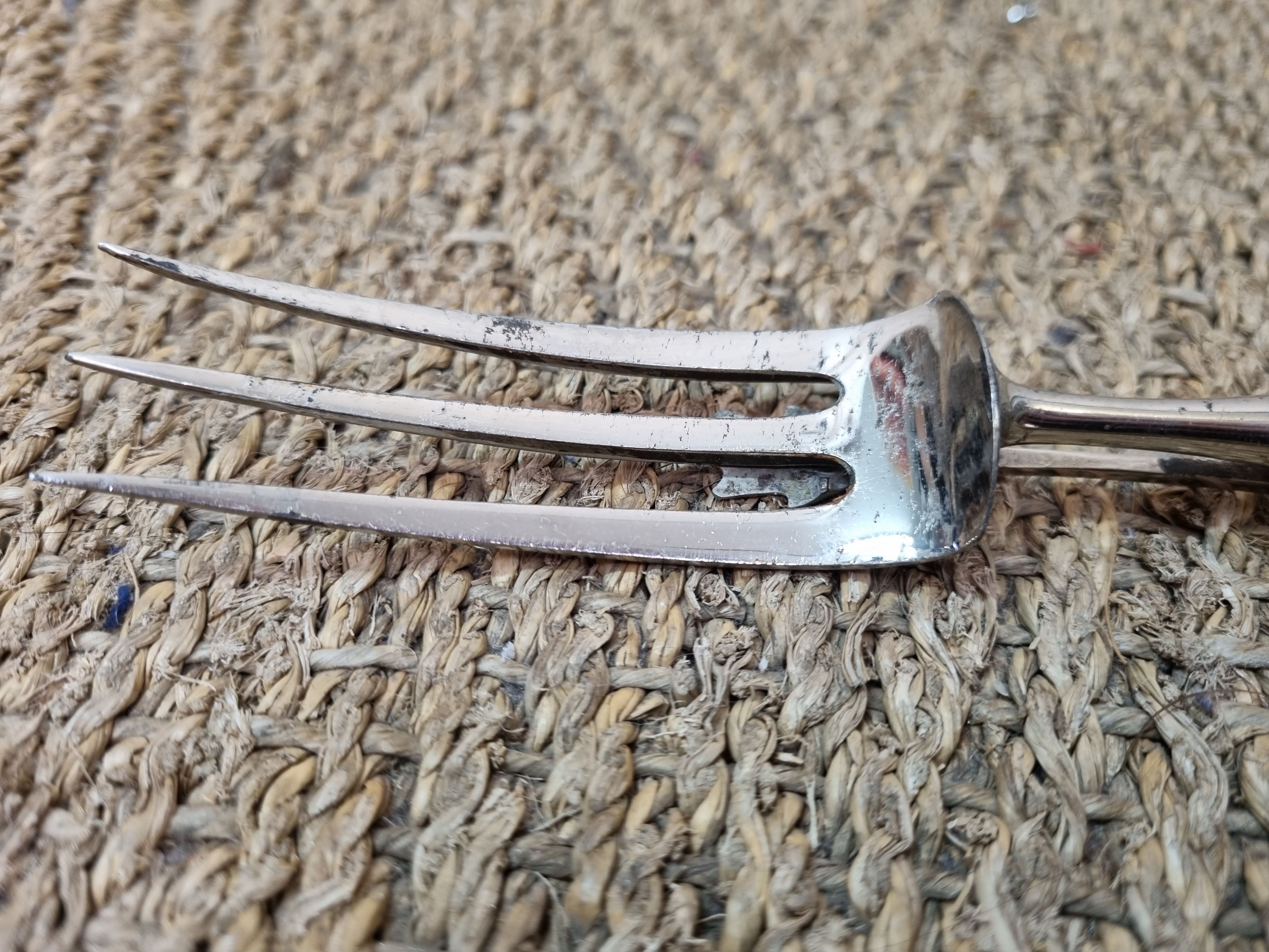 Meat fork solid silver early twentieth century