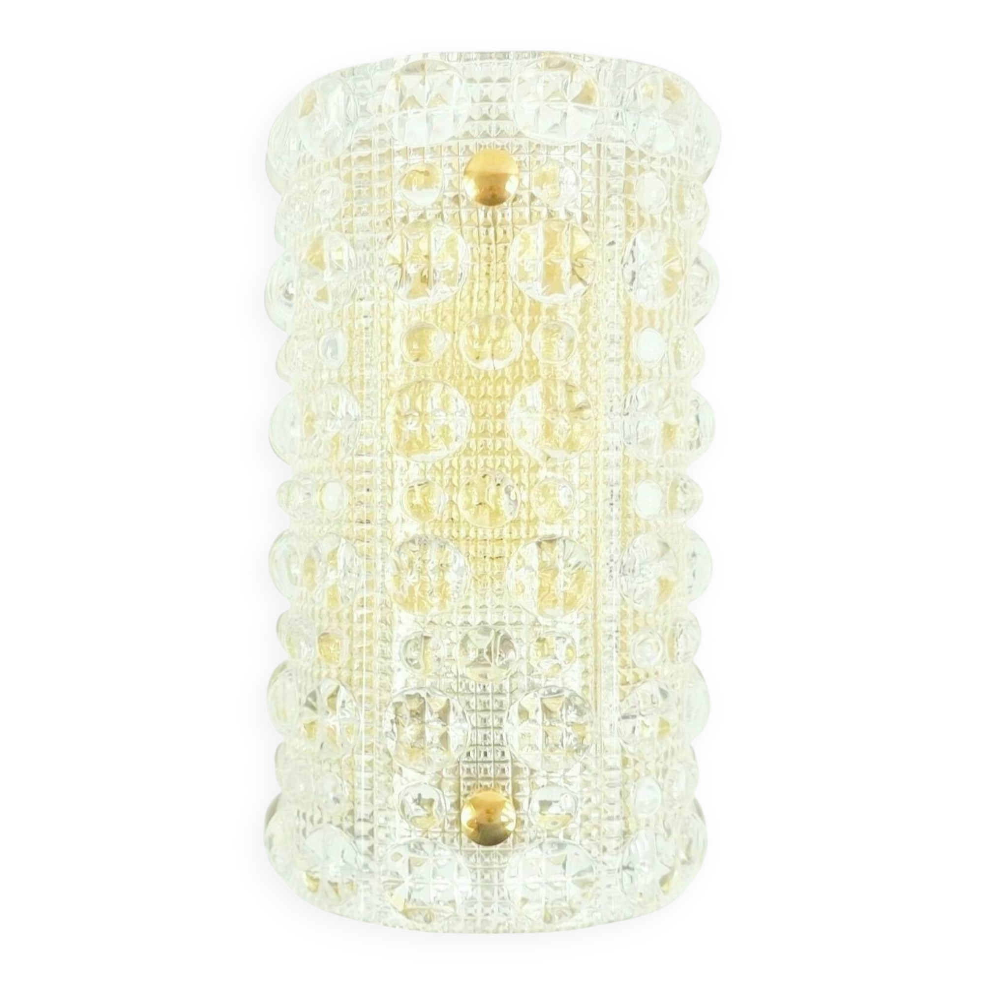 Mid Century Scandinavian Glass & Brass Wall Lamp - C.Fagerlund, 1960s