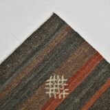 6x9 Green & Red Striped Pattern Kilim Area Rug, 175x266Cm
