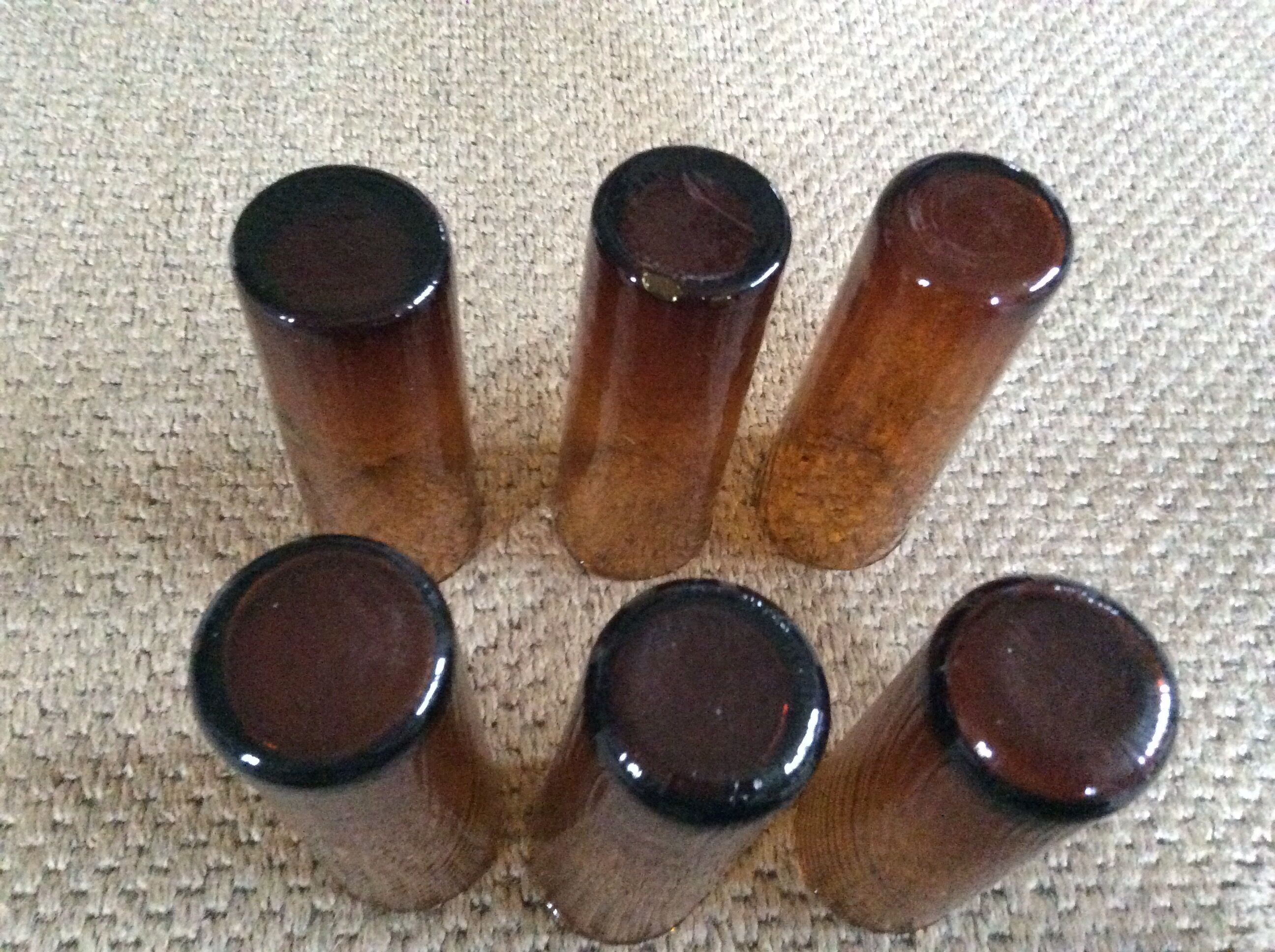 Série de 6 verres ambres