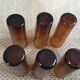 Series of 6 amber glasses
