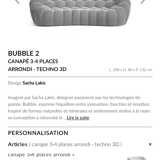 Rounded 3-seater sofa Roche Bobois