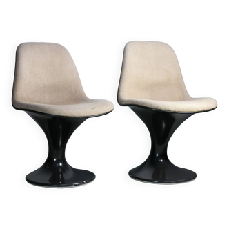 2 Orbit chairs, Herman Miller edition. Design Farner & Grunder, circa 1970.