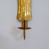 Pair of Art Deco wall sconces in brass, Sweden, 1950s