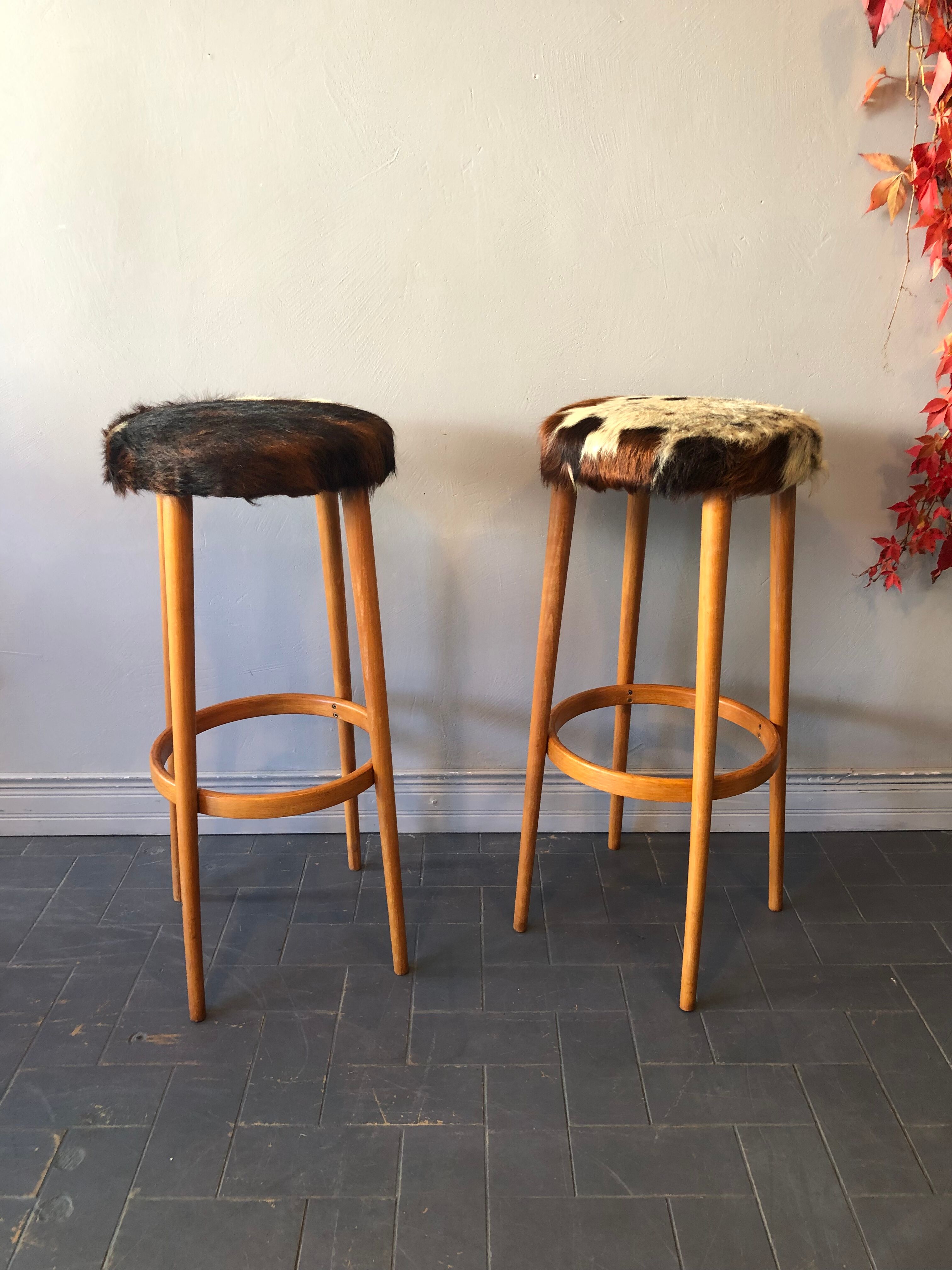 Duo of vintage bar stools