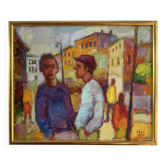 A.Eres Vintage Original Oil on canvas Painting, Expessionist, Signed 1976