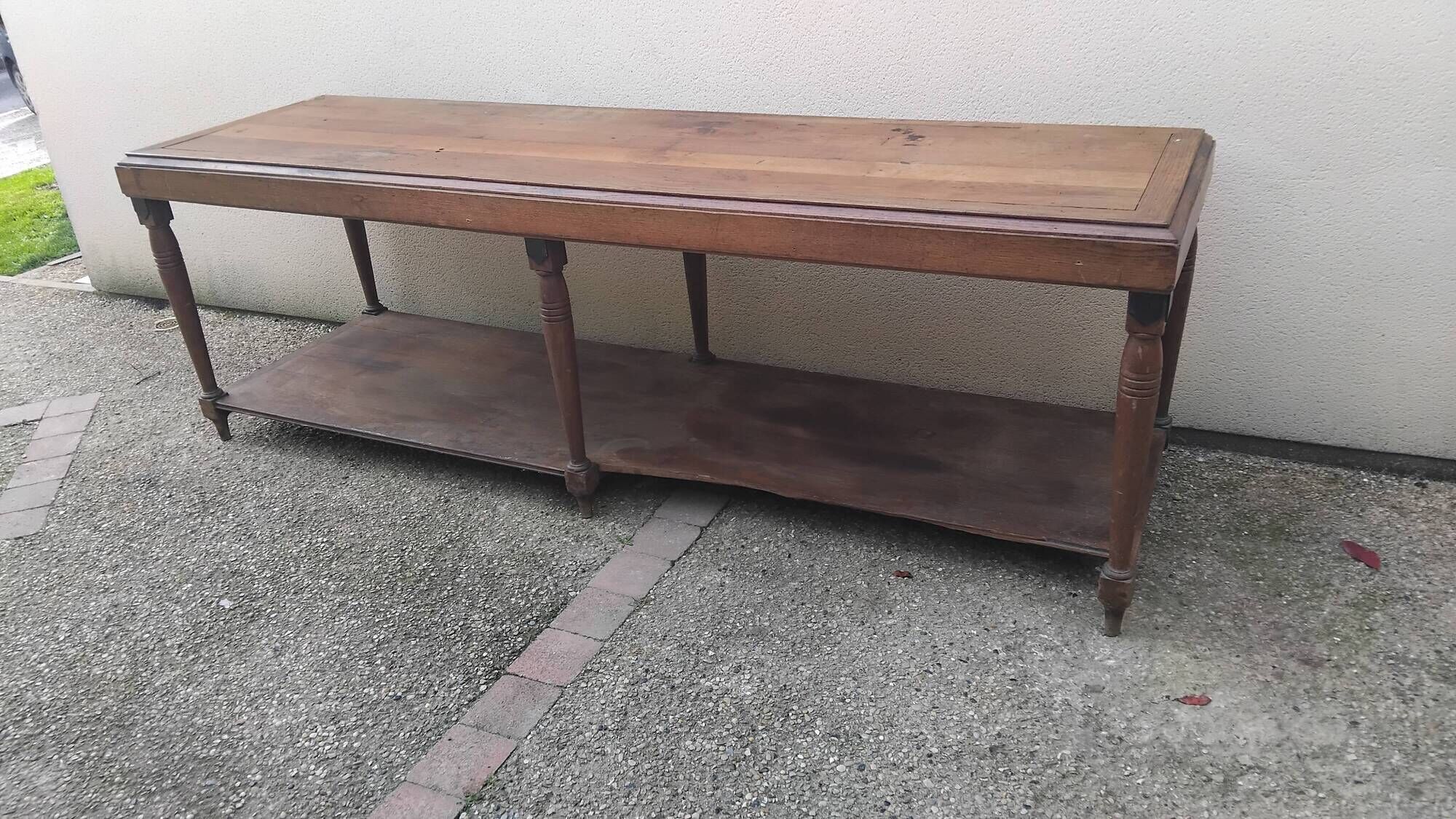 Grande table Drapier ancienne XIX eme meuble métier atelier tissu commerce