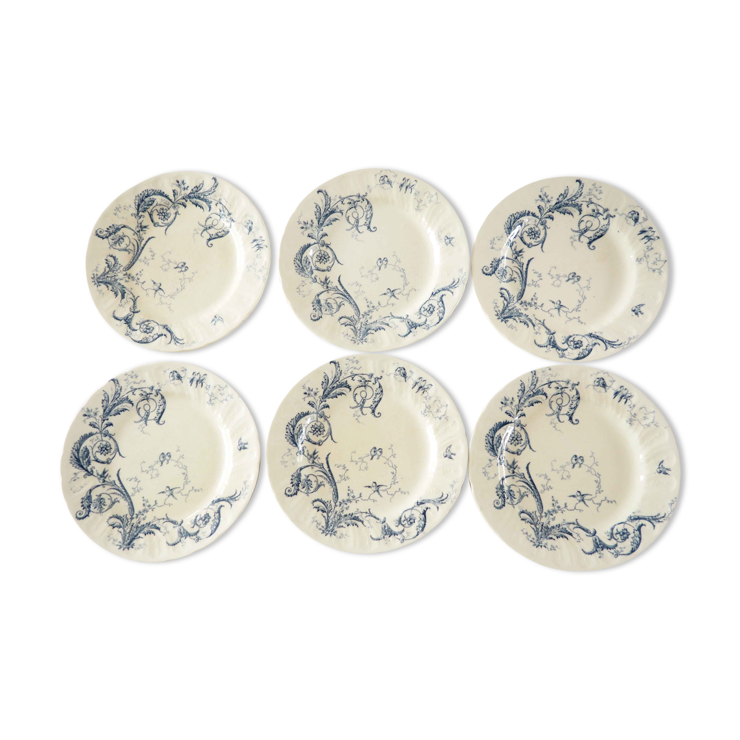 Series of 6 flat plates iron earth