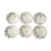 Série de 6 assiettes plates terre de fer