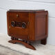Art Deco bedside table, wood and marble deco nightstand, end of sofa, art deco