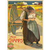 Affiche de cinéma aux champs gaumont
