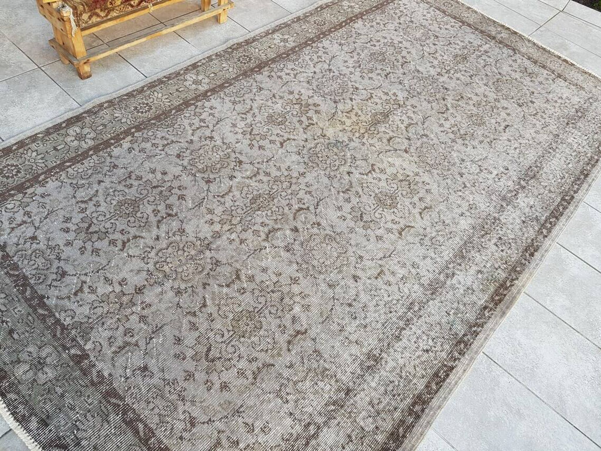 Turkish Handmade Vintage Tribal Rug sku v512