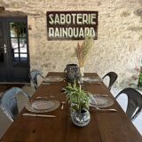 Farmhouse table with turned solid wood legs