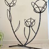 Vintage curved steel plant shelf