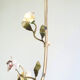 Painted metal chandelier and porcelain flowers