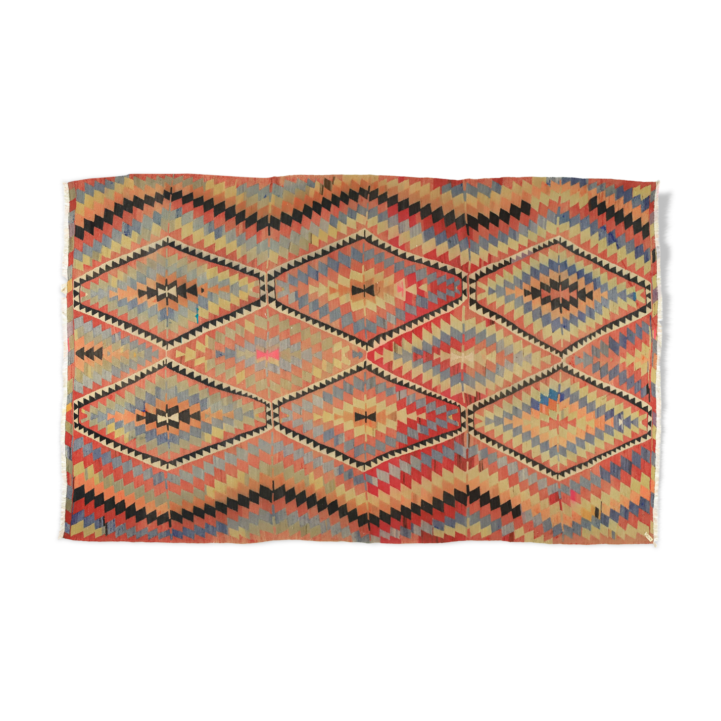 Anatolian handmade kilim rug 288 cm x 178 cm