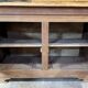Old low sideboard in solid pitch pine
