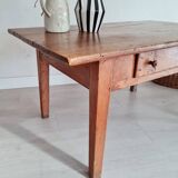 Low farm table with drawer
