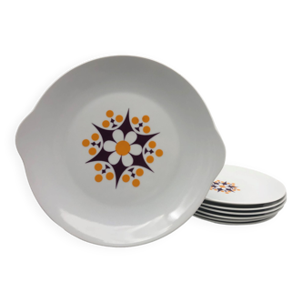 Bohemian porcelain dessert set, 1970s, TK Thun -Czechoslovakia.