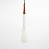 Scandinavian opaline and teak suspension by Uno and Östen Kristiansson for the