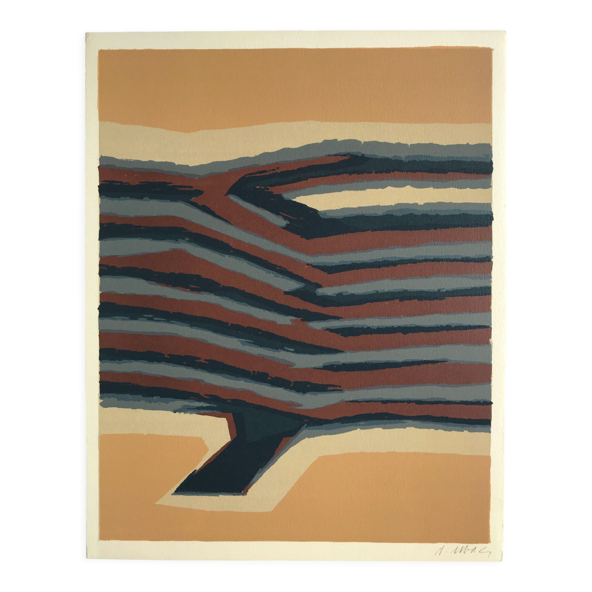 Original lithograph signed in pencil by Raoul UBAC, Earth V, 1978