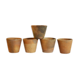 5 old terracotta pots