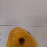 Vase arum jaune blanc bleu style murano non signé