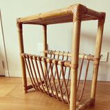 Rattan magazine rack