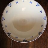 Blue salad bowl with Digoin Art Deco flowers