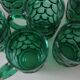 Ensemble de 6 mugs en verre, vert, vintage français, 1980