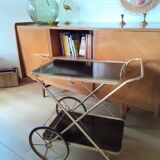 Rolling service in formica and gilded metal