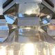 Lampe murale ou de plafond vintage allemande chrome et verre space age par Motoko Ishii pour Staff