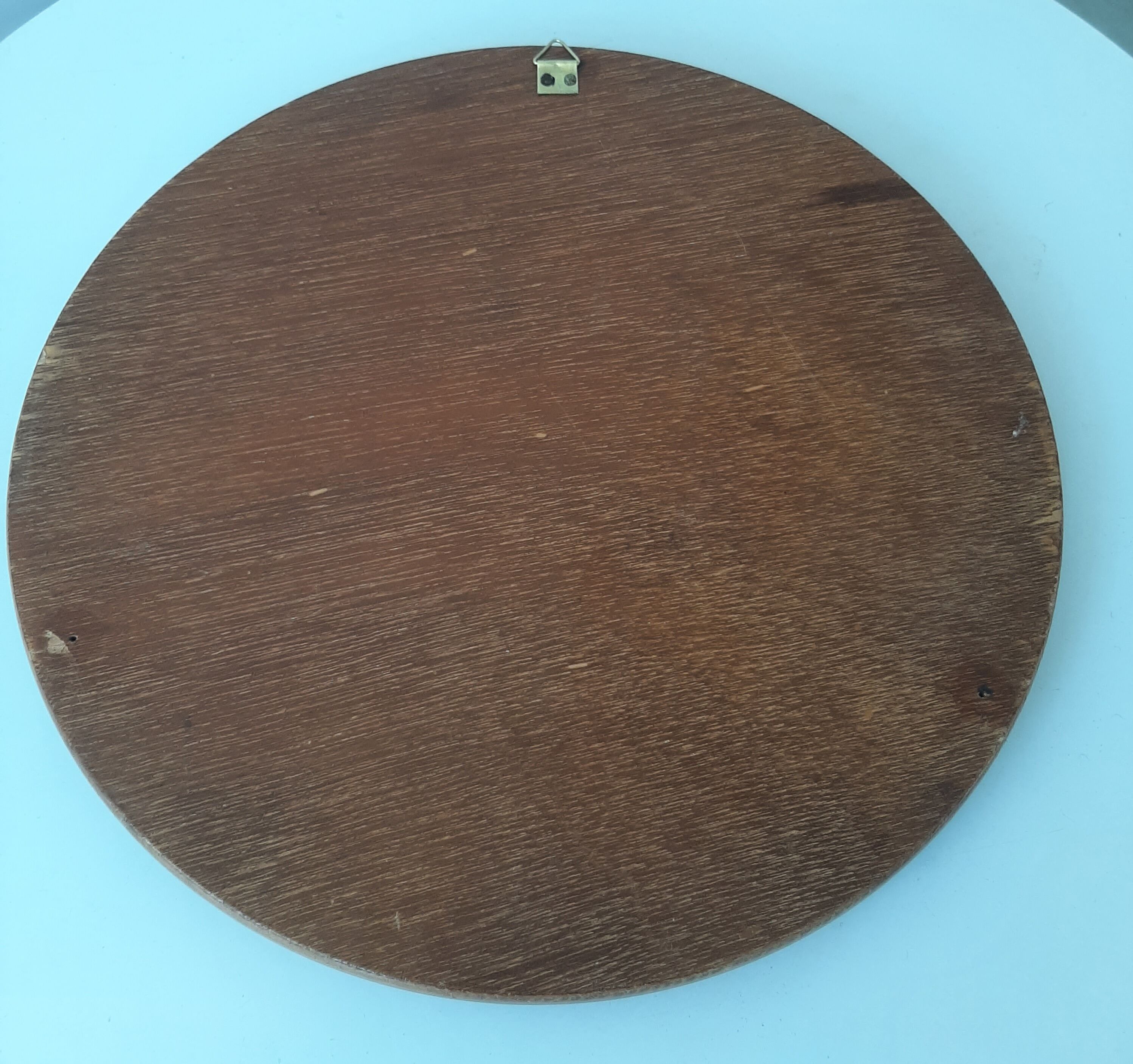 Round curved mirror vintage Scandinavian