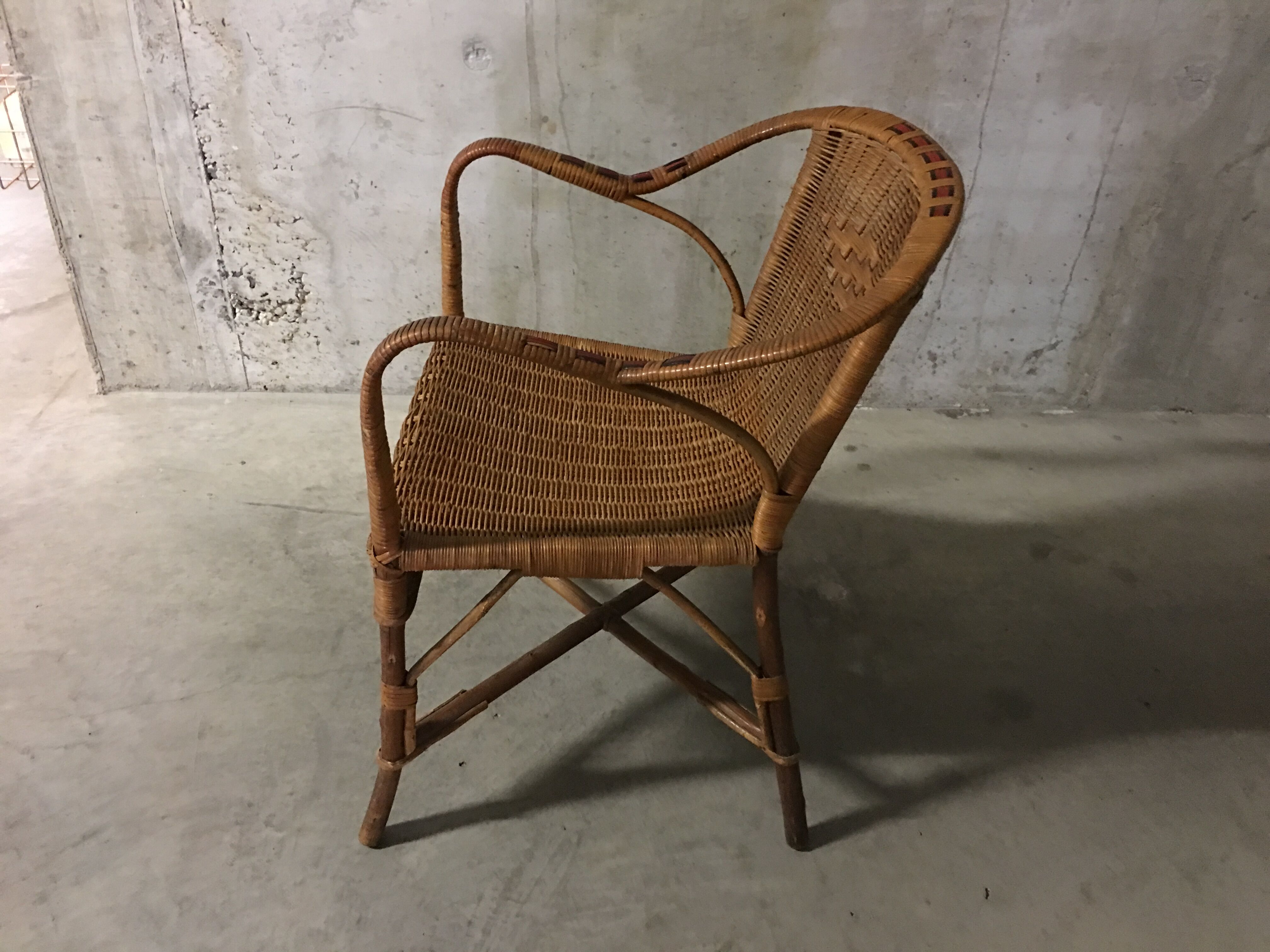 Rattan armchair 60s
