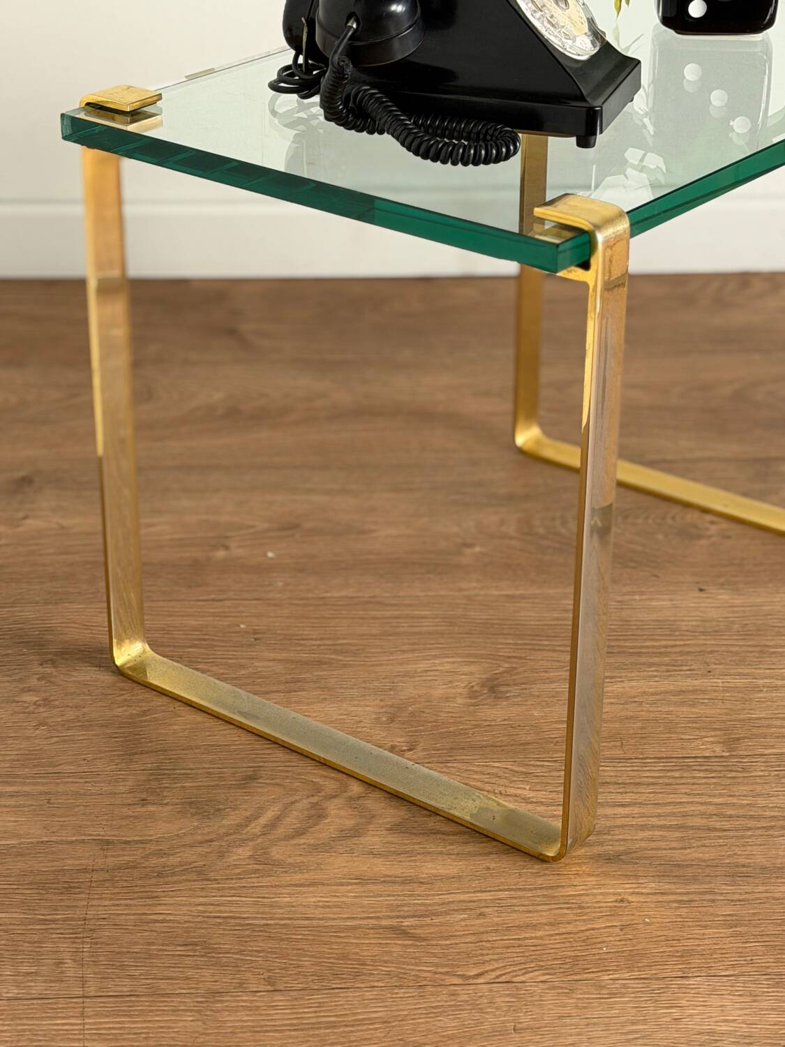 Pair of vintage gilt coffee tables by Friedrich Wilhelm Möller, 1970s