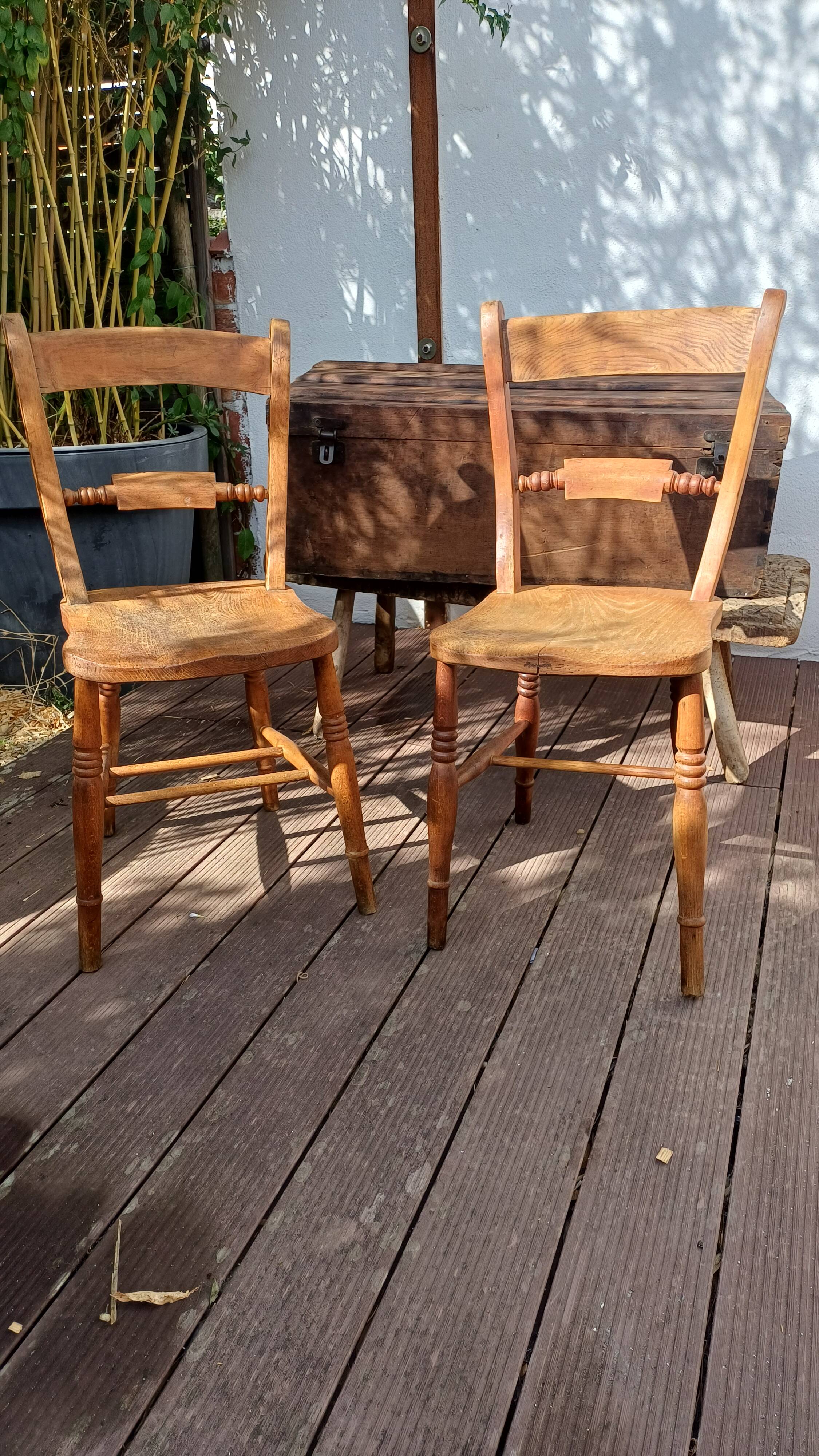 Chaises en bois anglaise circa 19ème