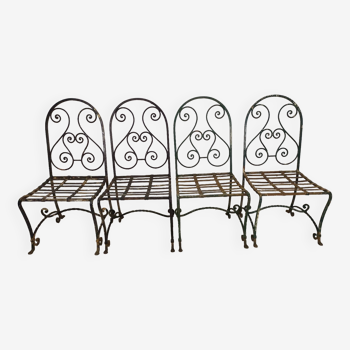 4 wrought iron garden chairs