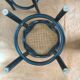 Pair of low curved wood stool and cannage
