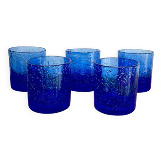 5 verres bullés vintage