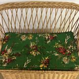 Vintage rattan chest bench