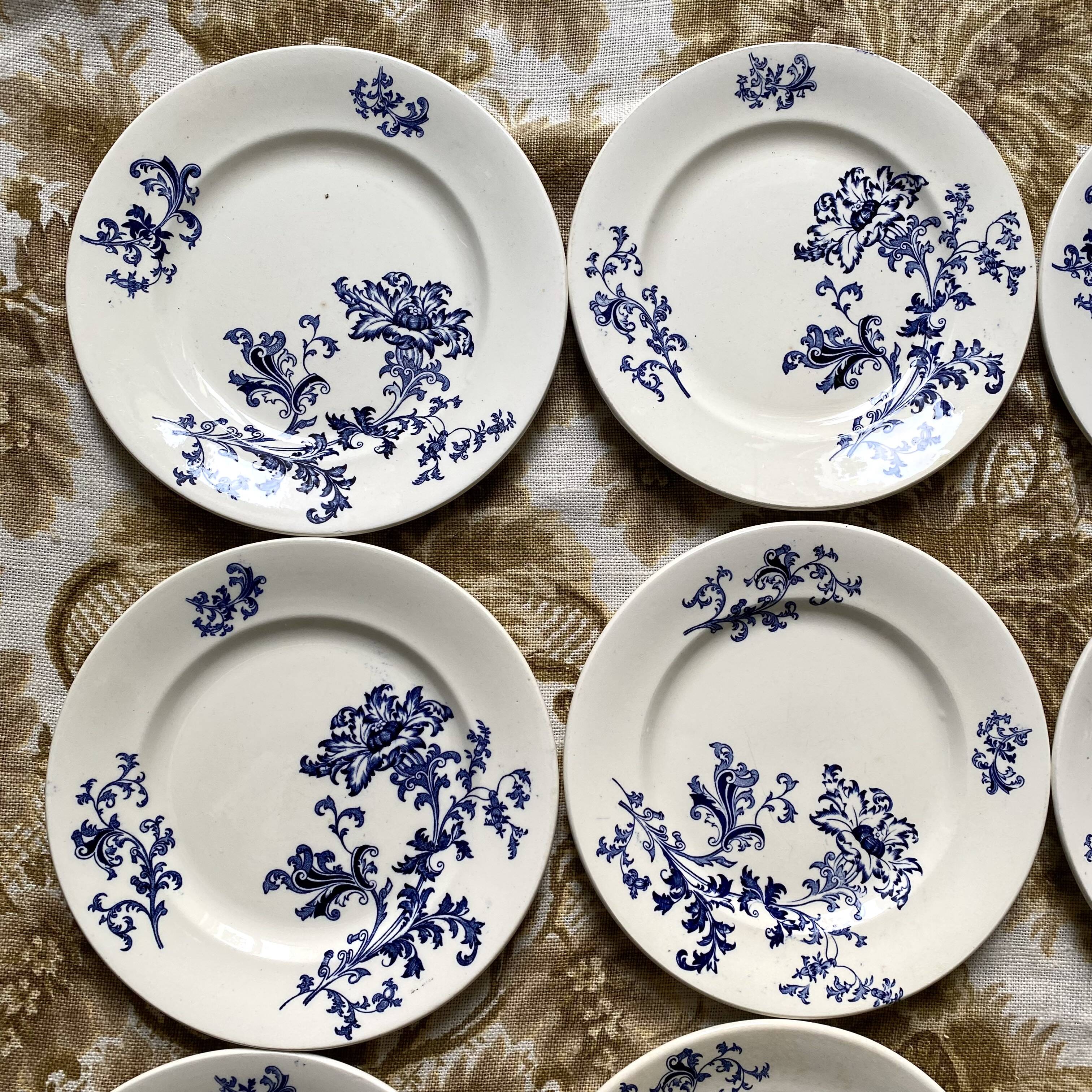 Sarreguemines ironstone flat plates, Damascus model