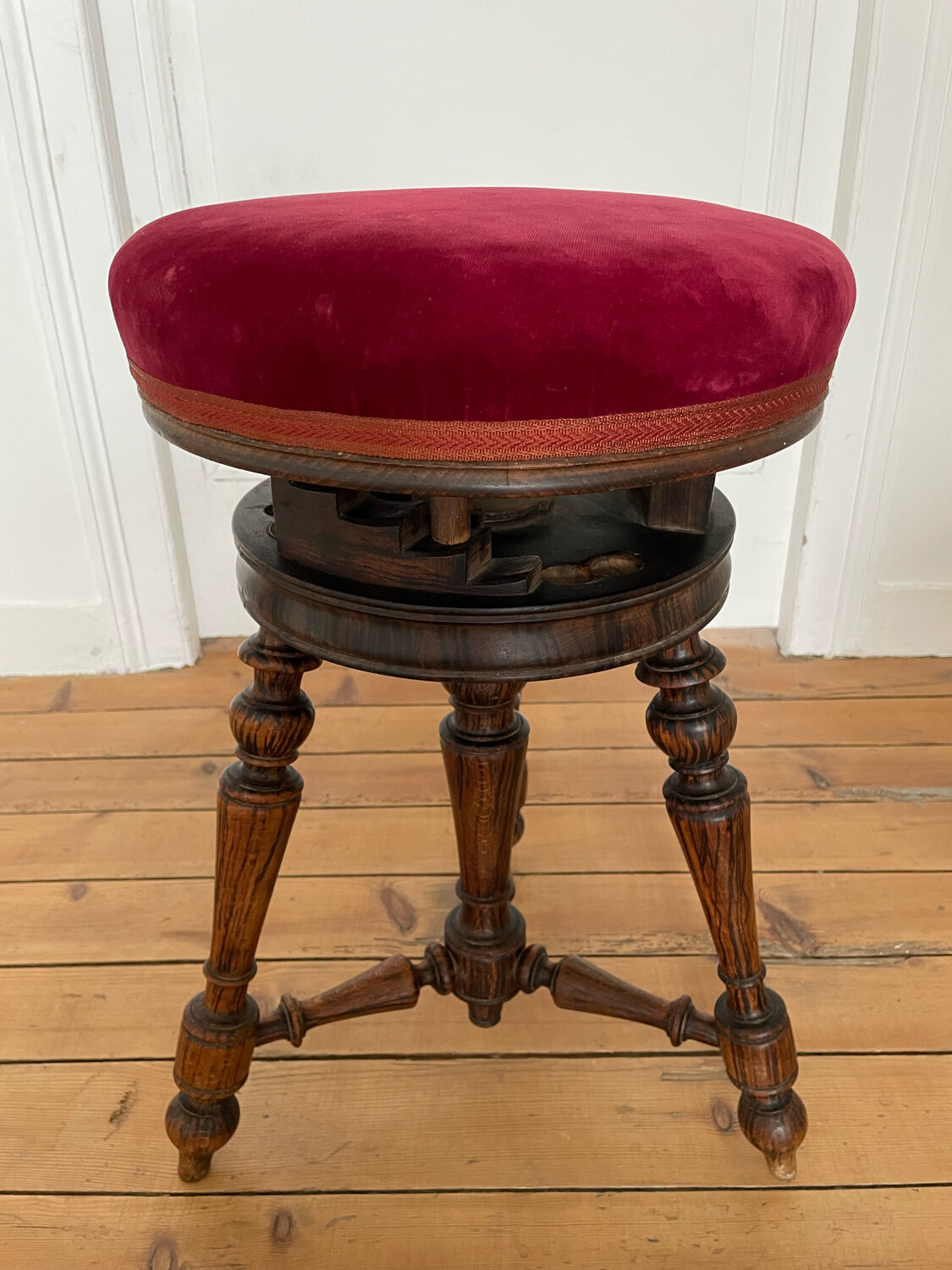 Nineteenth century rosewood piano stool