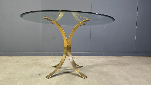 Ensemble de salle à manger en laiton par Belgochrom, années 1970