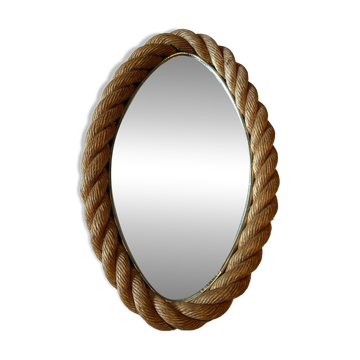 Miroir ovale en corde d'Audoux Minet