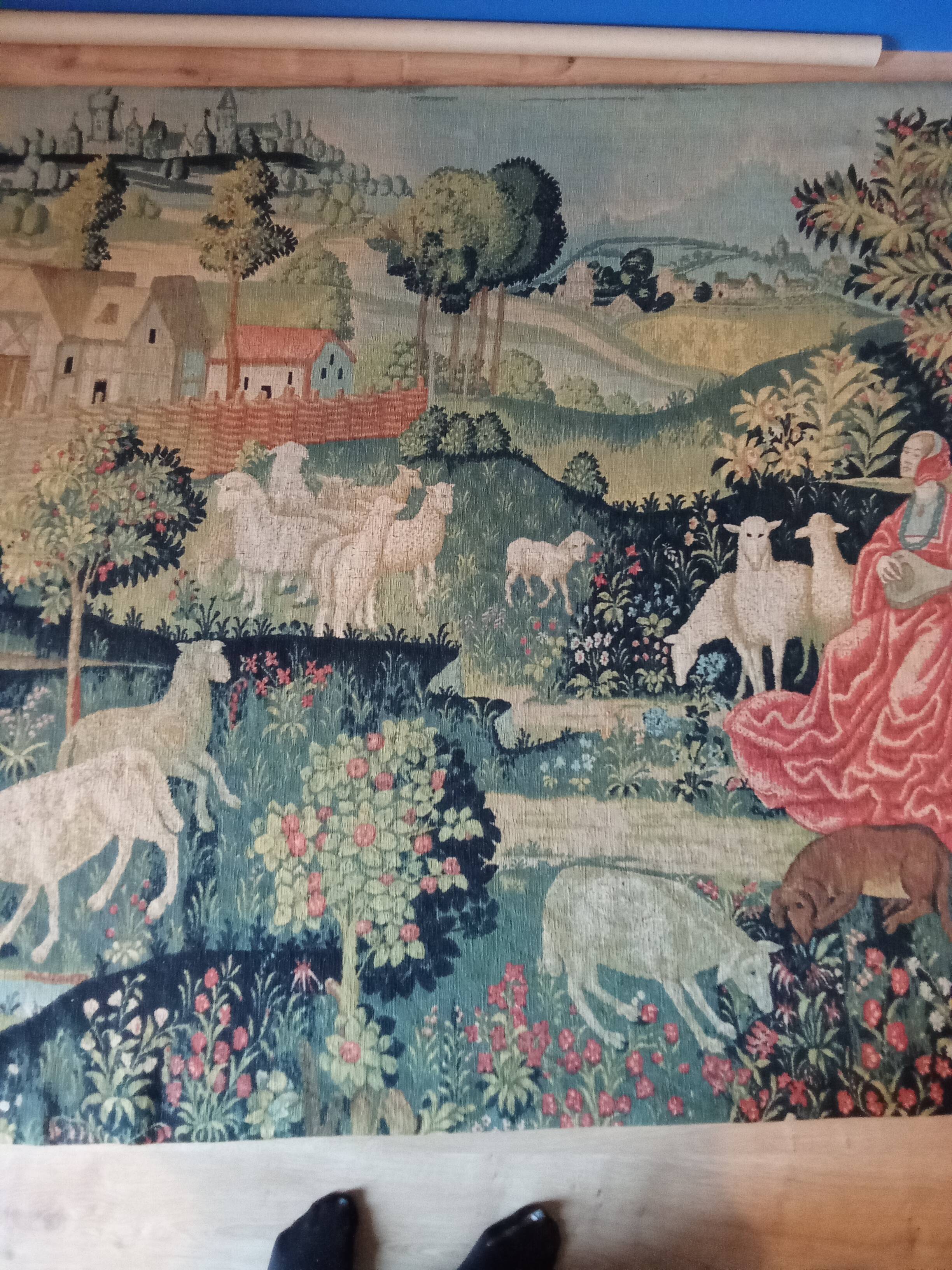 Ancienne Grande tapisserie Concert champêtre Robert Four Paris Aubusson