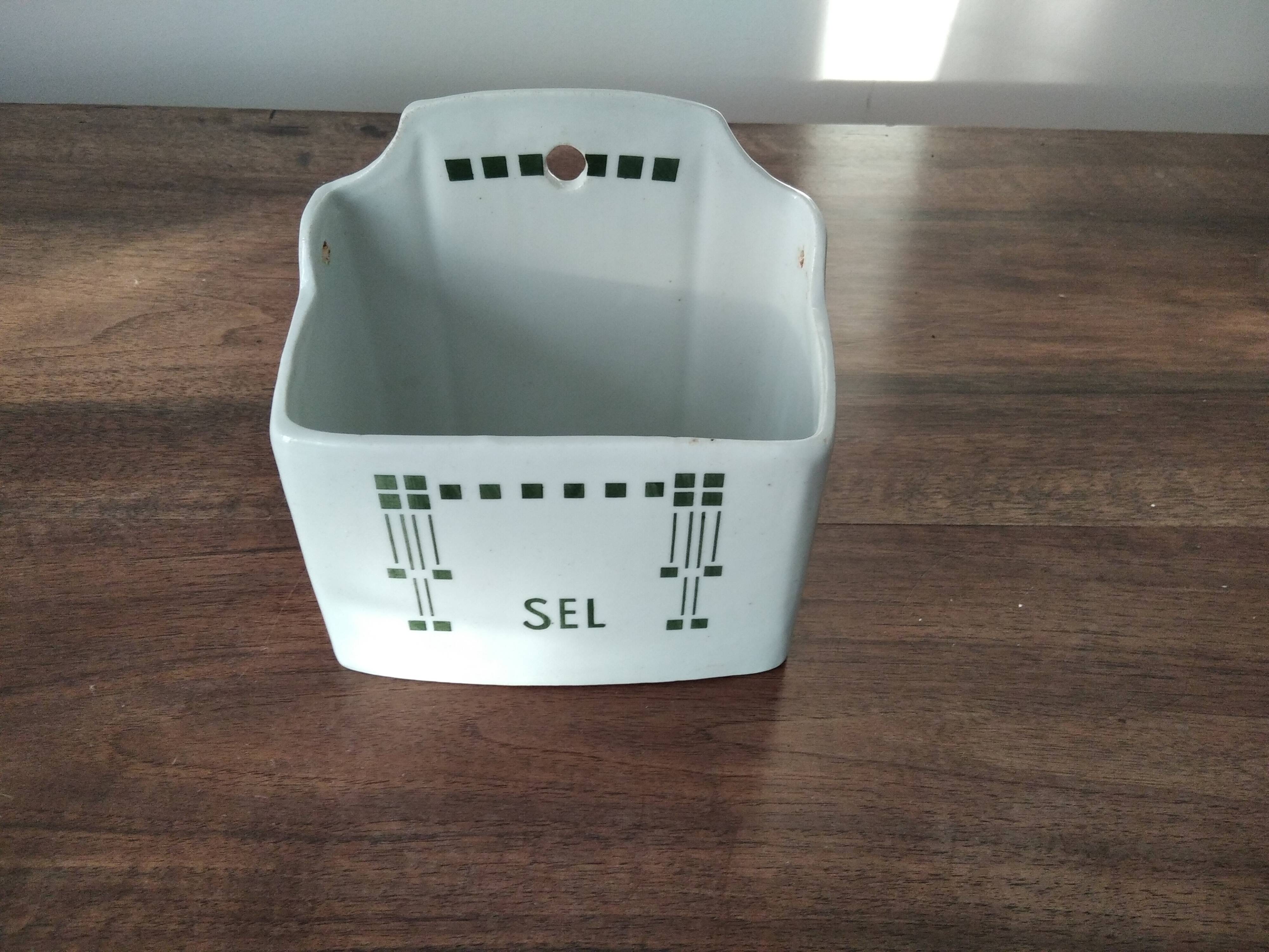 Art Deco earthenware salt box