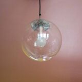 Vintage Glashütte Limburg pendant light, bubbled glass ball, ceiling lamp, ball chandelier