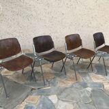 Suite of 4 chairs by Giancarlo Piretti for Castelli, Italy, circa 1960