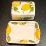 Lemon décor butter dish