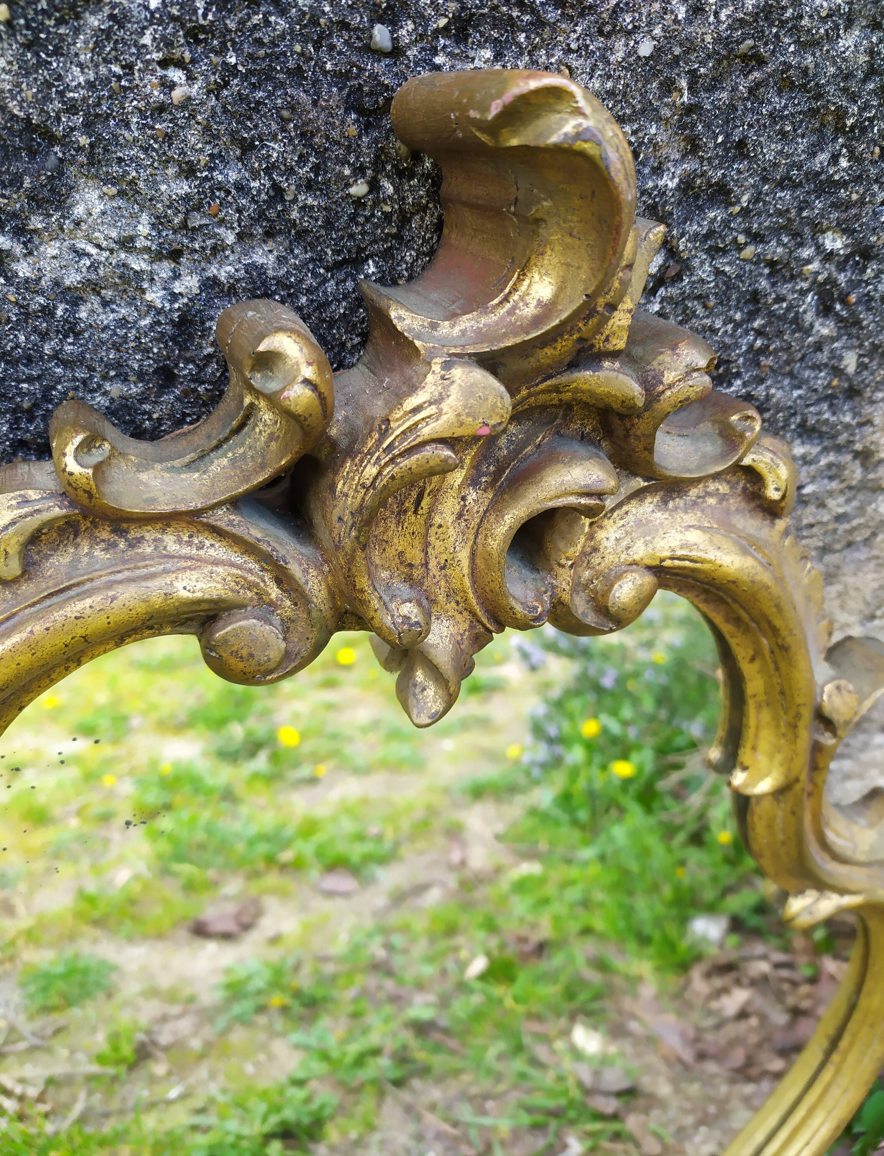 Baroque mirror in gilded wood 87x54cm